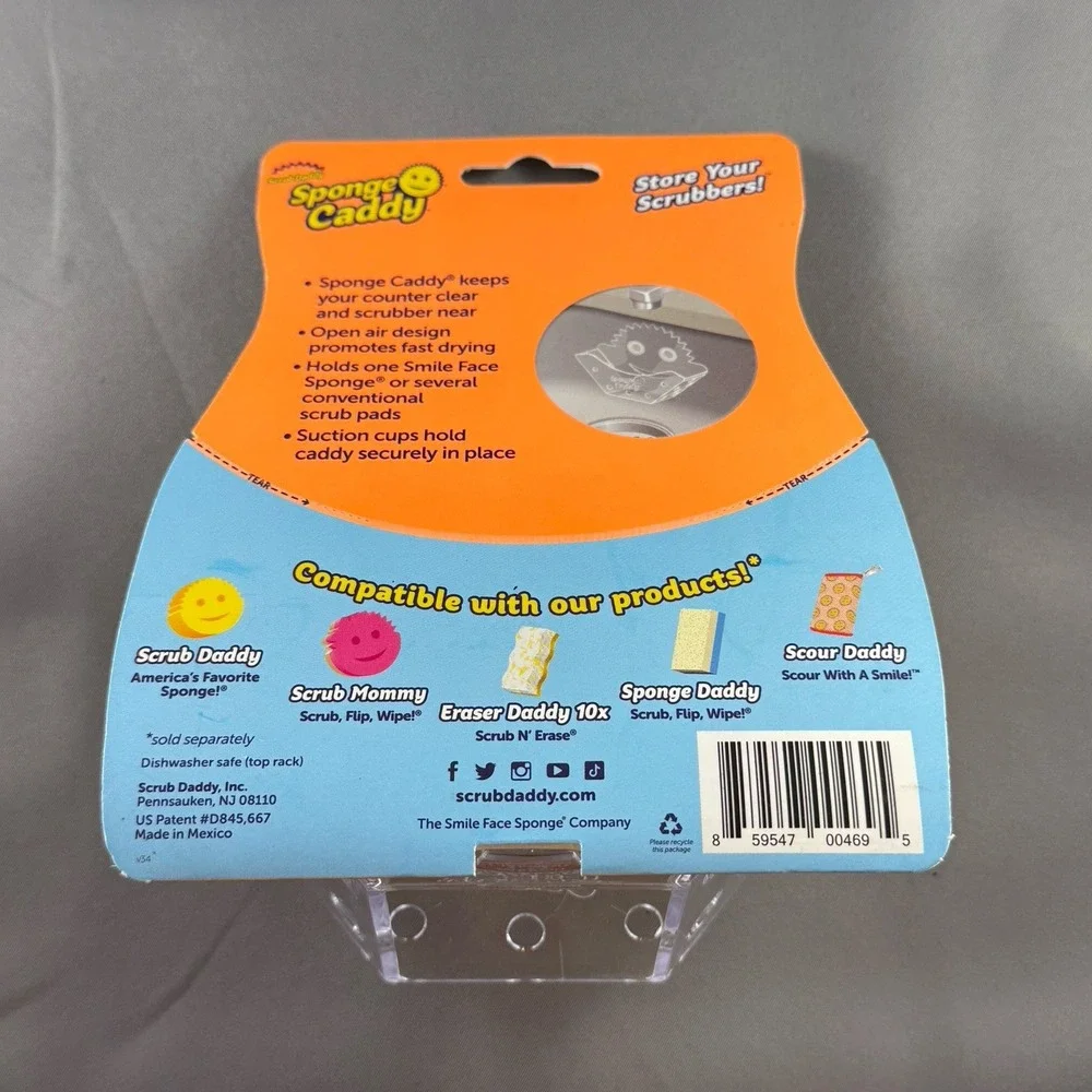 Scrub Daddy SPONGE CADDY Heavy Duty Sponge Holder Plastic Suction Cup Universal‎